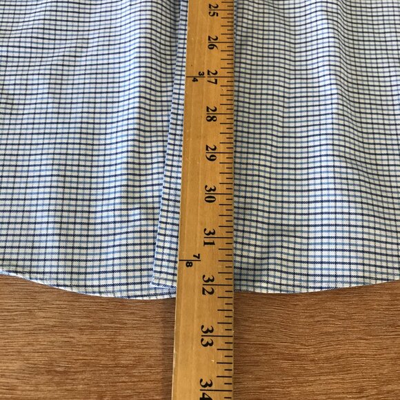 Brooks Brothers Regent Shirt Men 17.5-33 Blue Plaid Button Down Pocket Non Iron - Picture 6 of 13